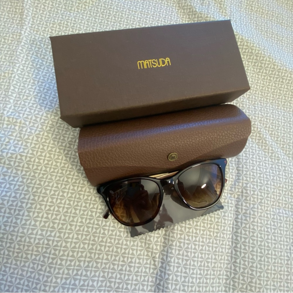 MATSUDA Japanese Cat Eye Sunglasses Dark Tortoise NEW - Picture 8 of 14
